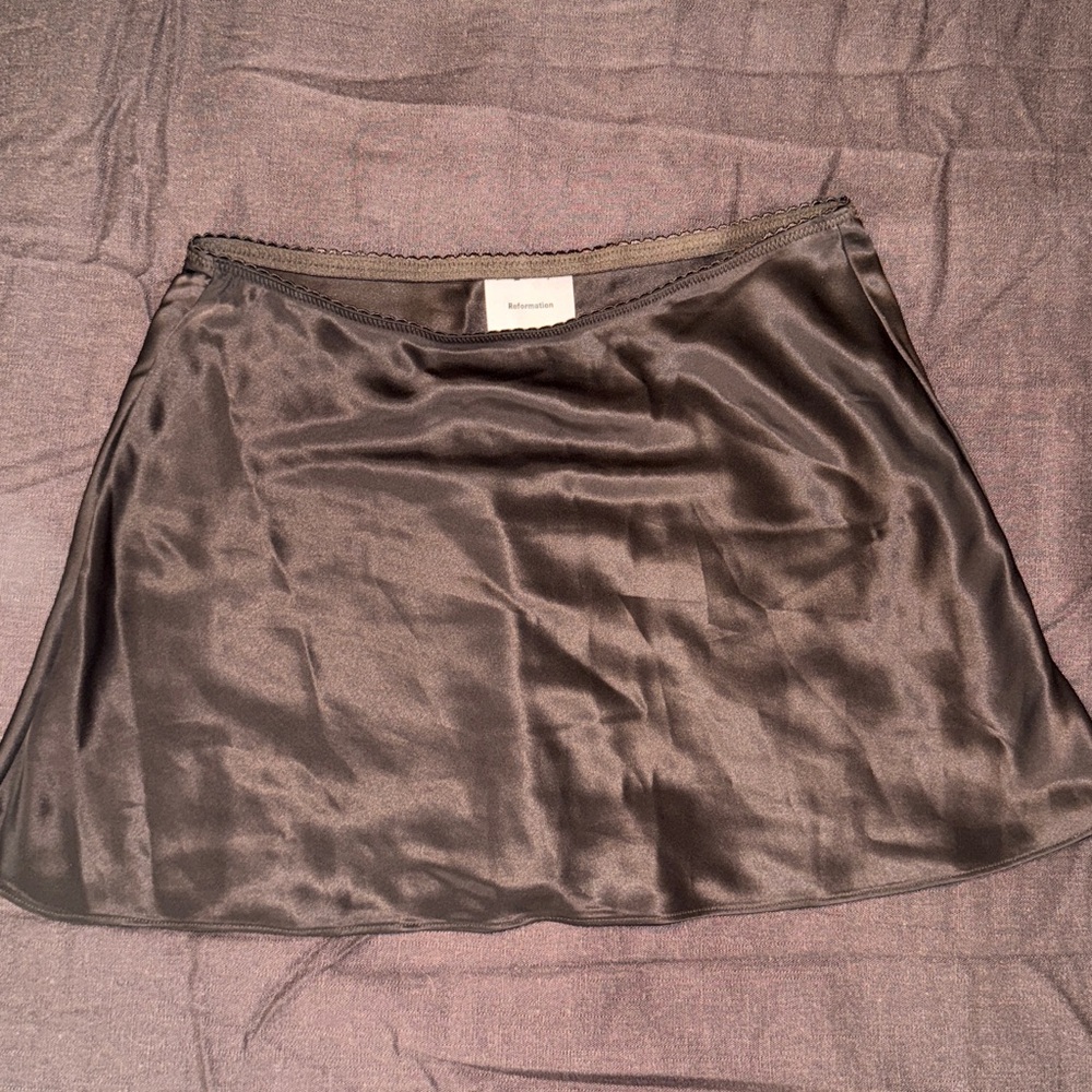 Reformation Brandy Satin Skirt Brown - Size M